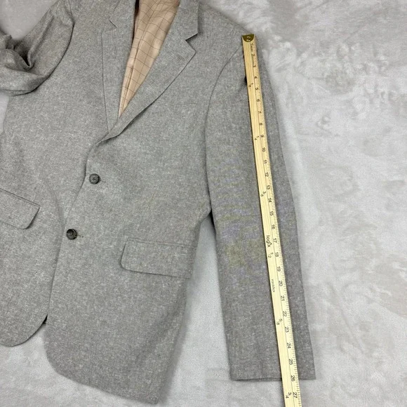 Stafford Linen Blend Sport Coat Mens 40R Tan Brown Classic Fit Blazer Preppy - Picture 11 of 16